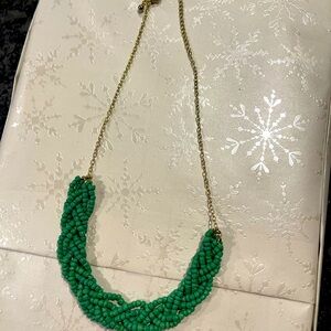 J crew green statement necklace